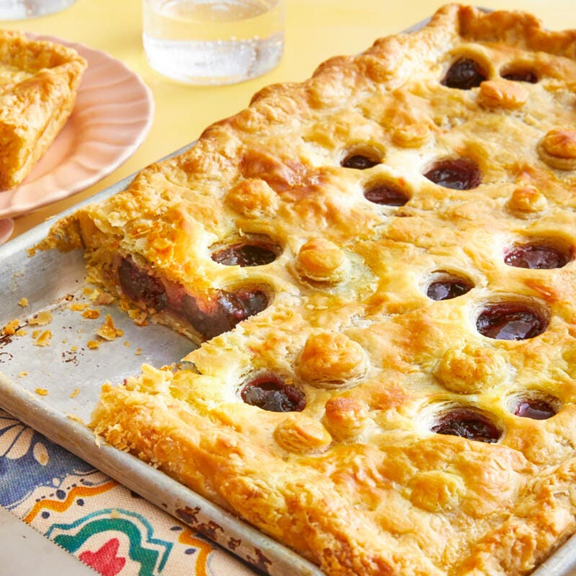 Double Cherry-Almond Slab Pie