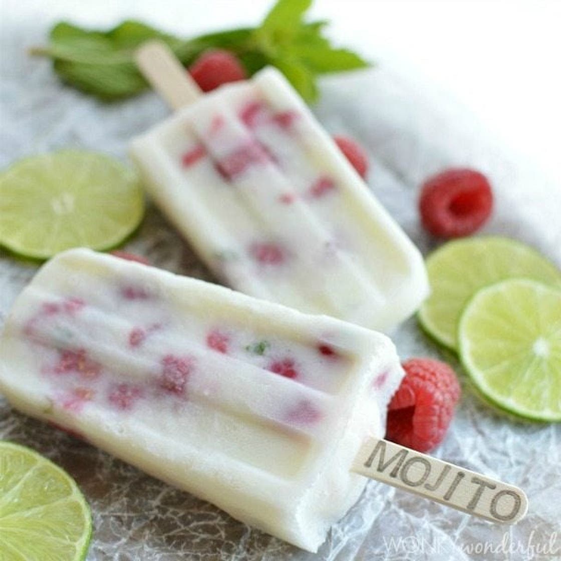 Raspberry Mojito Popsicles