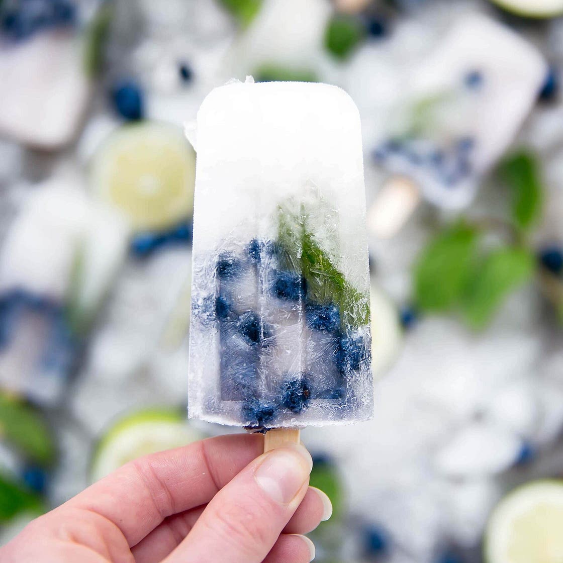 Blueberry Mojito Popsicles