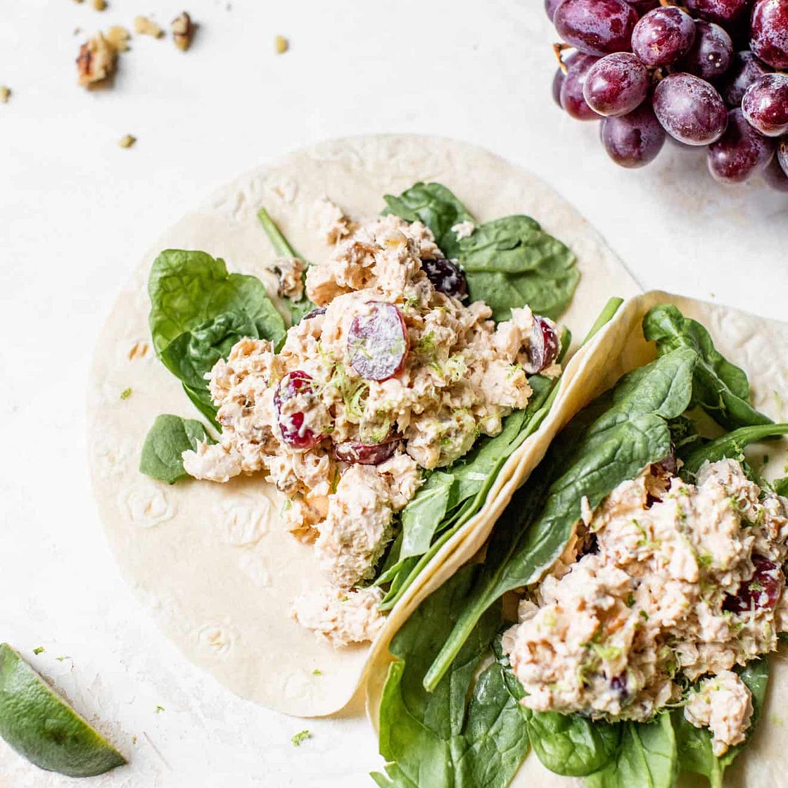Chipotle Lime Salmon Salad Wraps