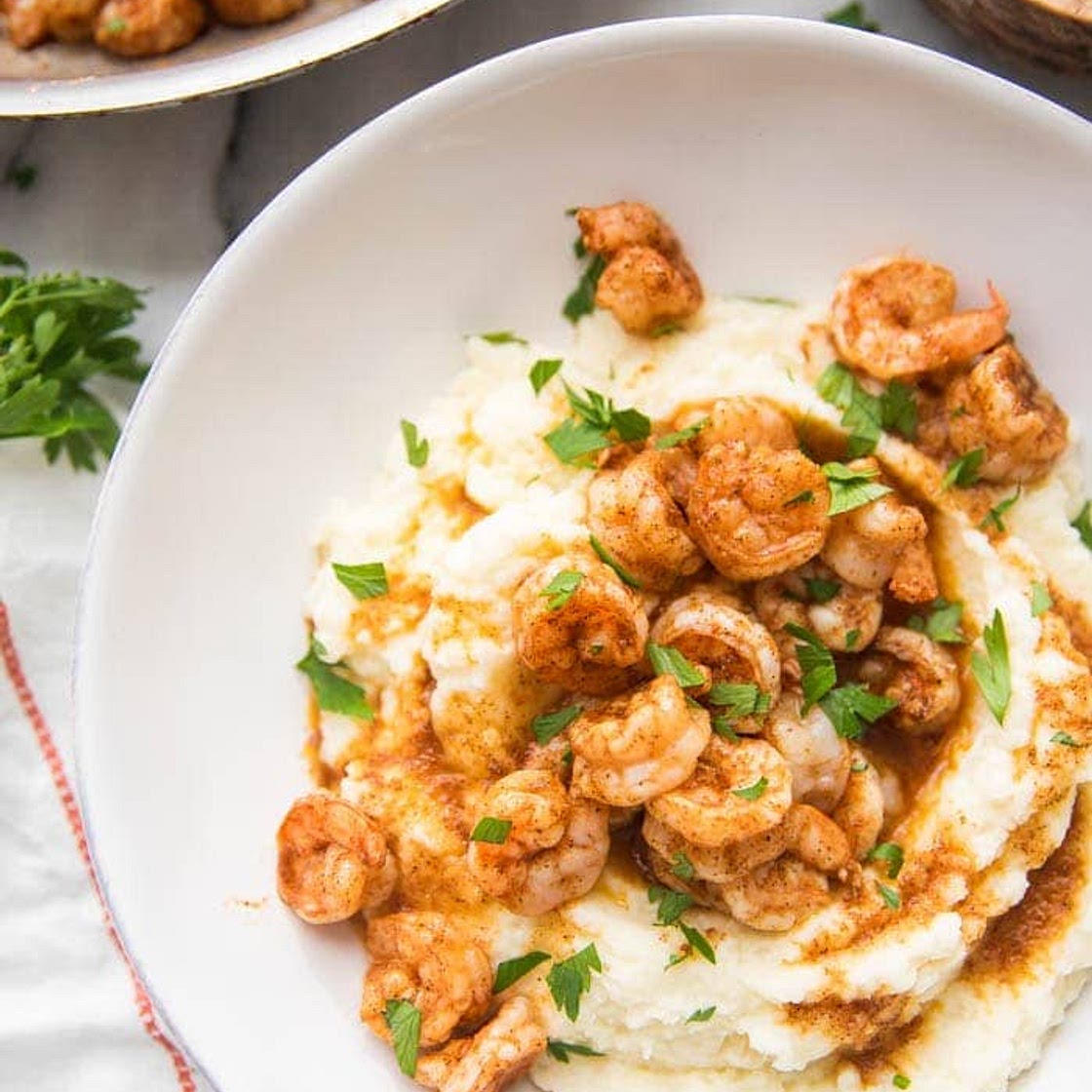 Healthy Shrimp and "Grits" (Whole30, Keto, Paleo)