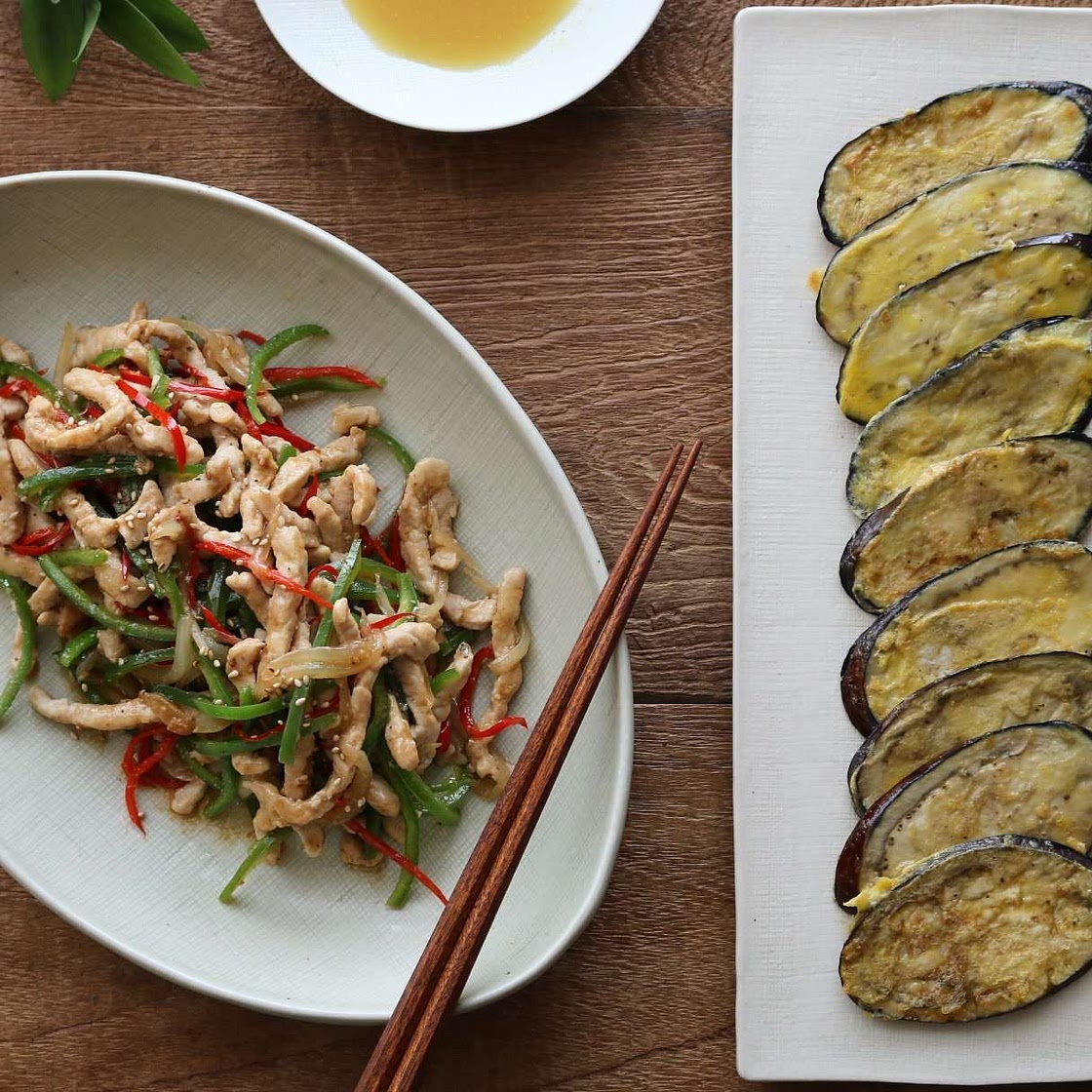 고추잡채와 가지전