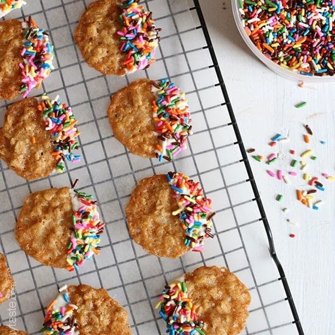 White Chocolate Oatmeal Lace Cookies