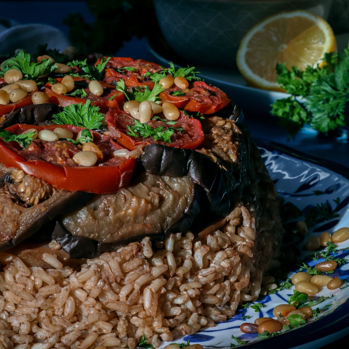 Vegan Makloubeh (Palestinian Flipped Rice)