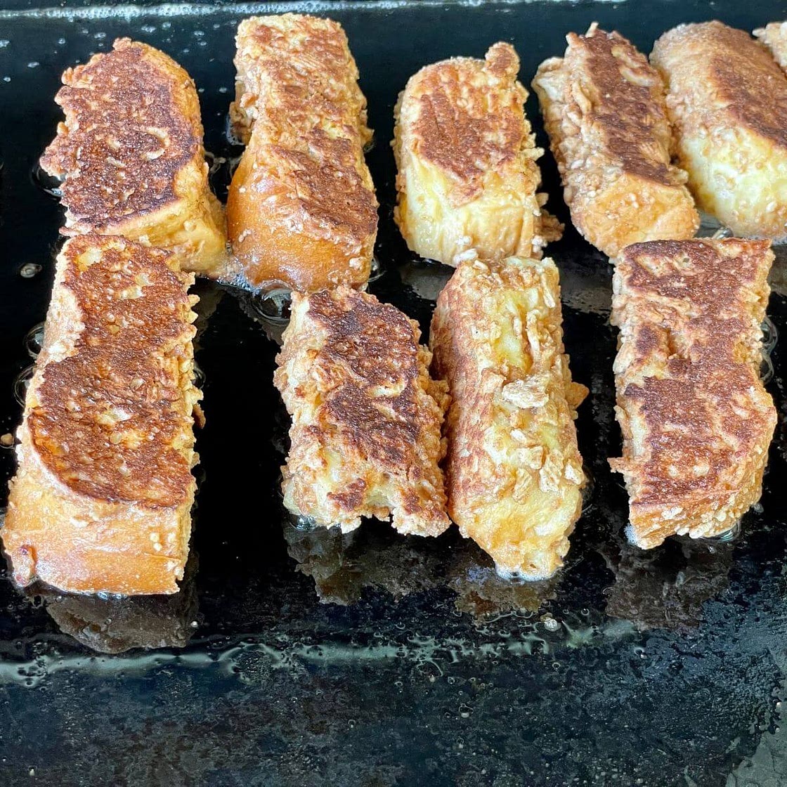 Cinnamon Toast Crunch French Toast Sticks on the Griddle