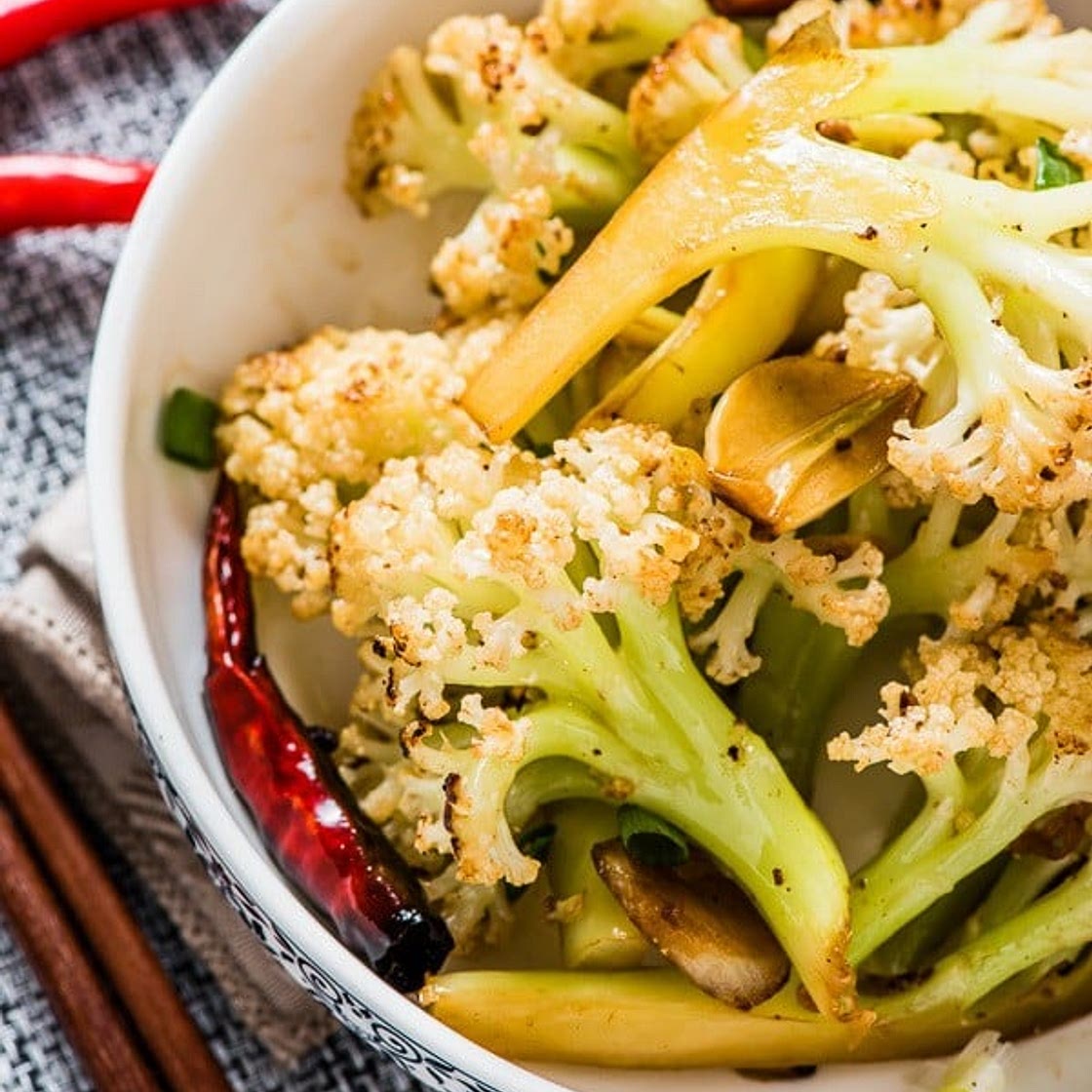 Szechuan Style Stir-Fried Cauliflower