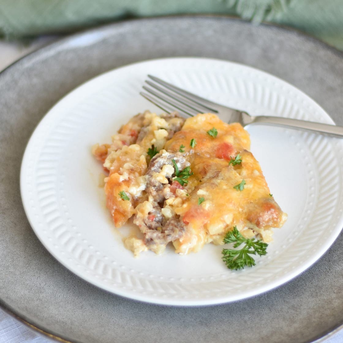 Sausage Casserole with Cauliflower Rice