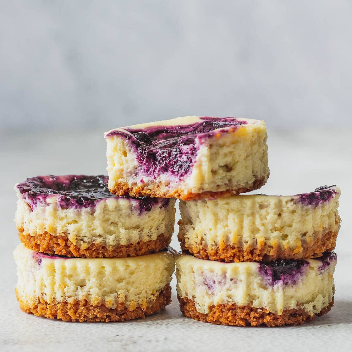 Mini Blueberry Cheesecakes