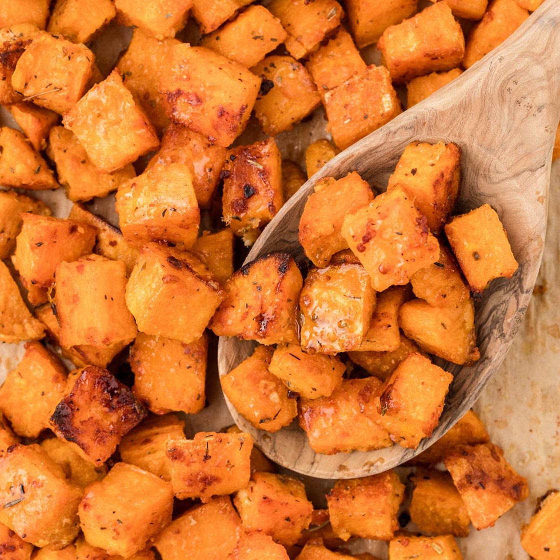 Garlic Parmesan Roasted Sweet Potatoes