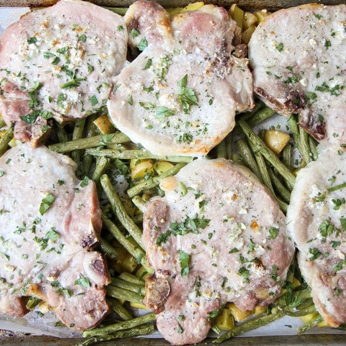 Sheet Pan Ranch Chops and Veggies