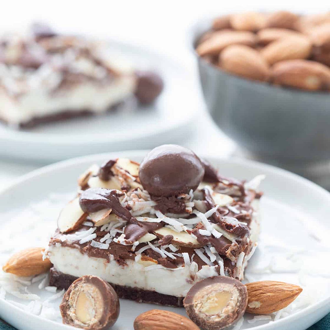 Keto Almond Joy Cheesecake Bars