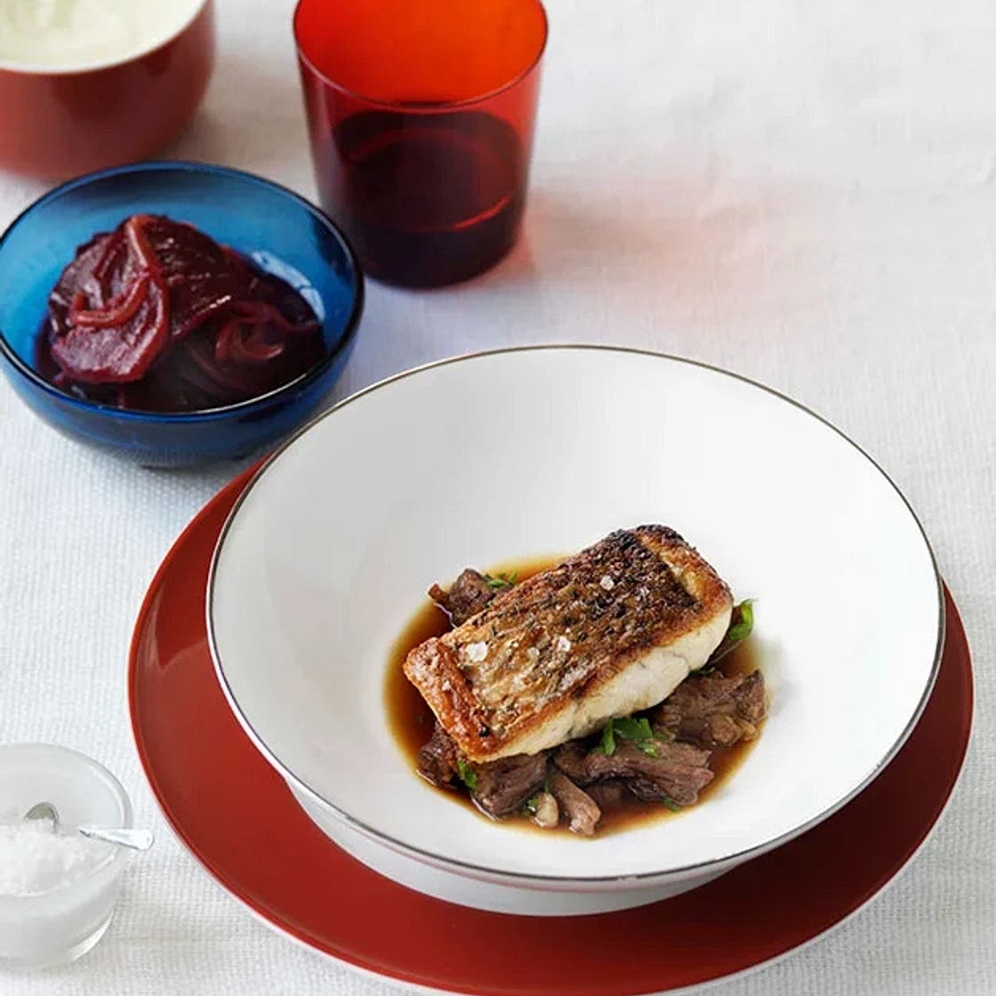 Barramundi with braised oxtail