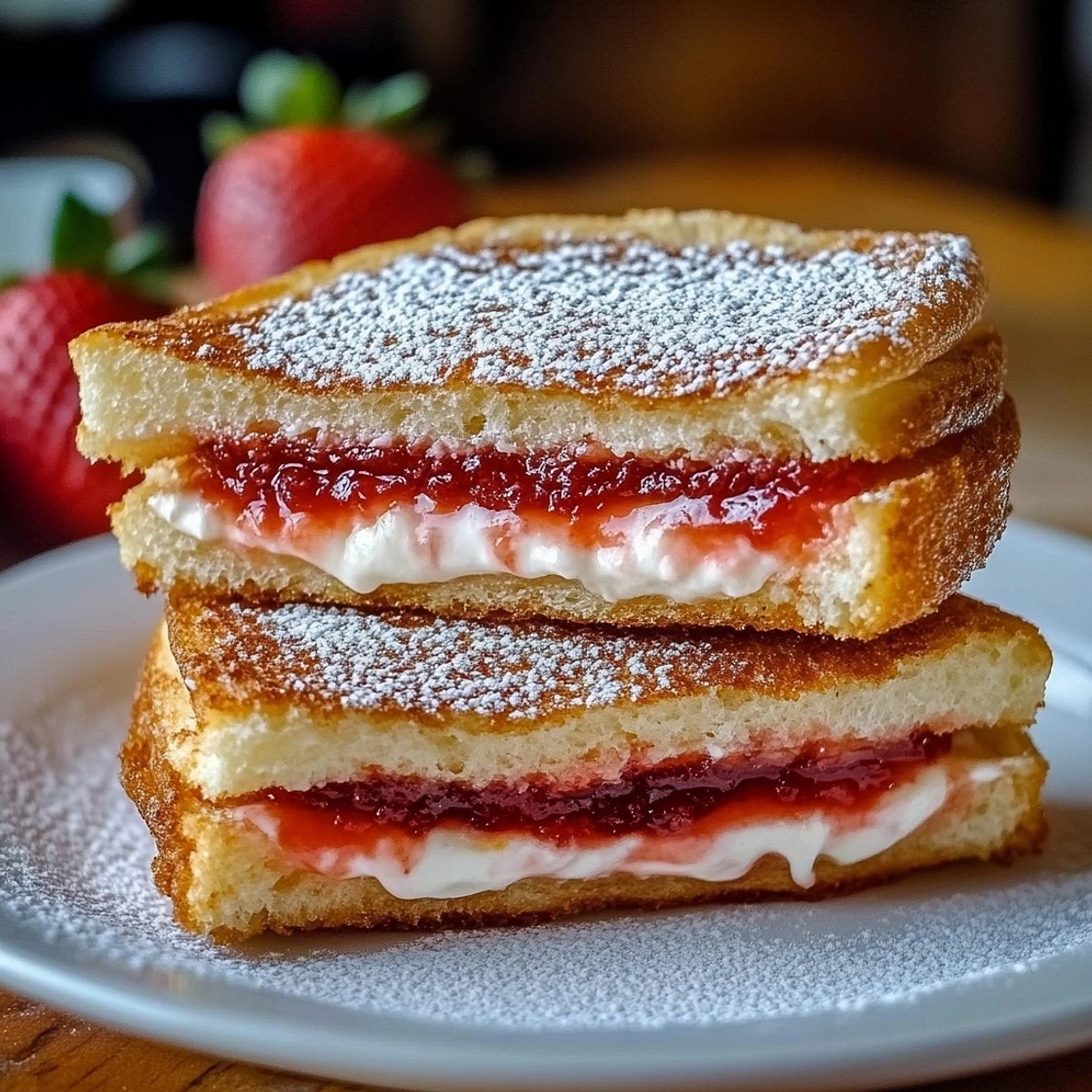 Fried Strawberry Cheesecake Sandwiches