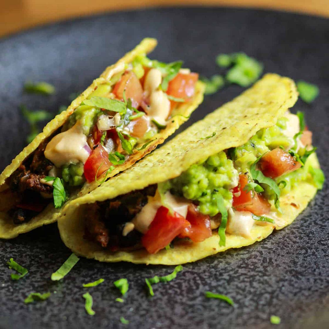 Black Bean Tacos with Smoky Cashew Cream