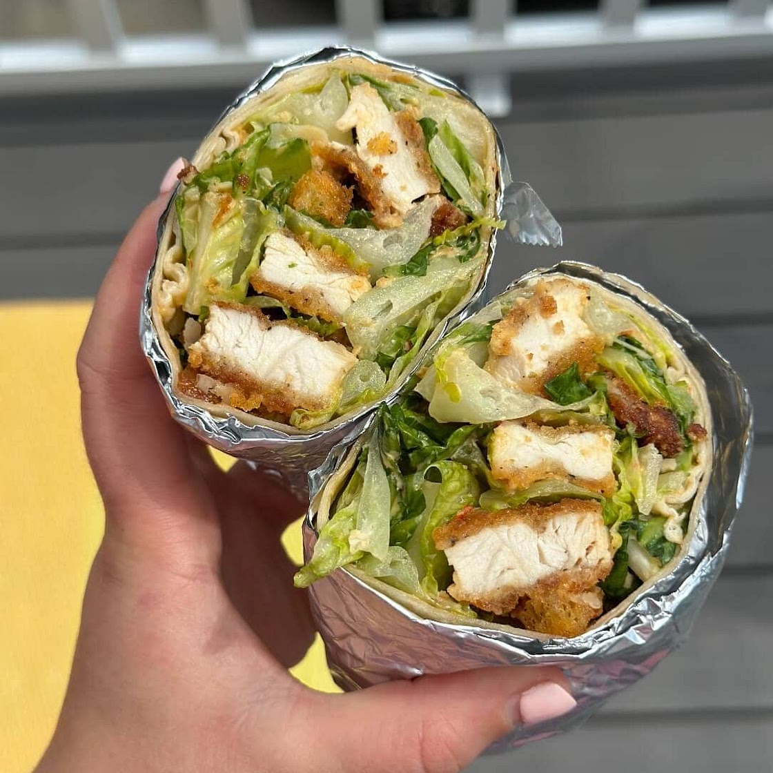 Spicy Chicken Caesar Wraps