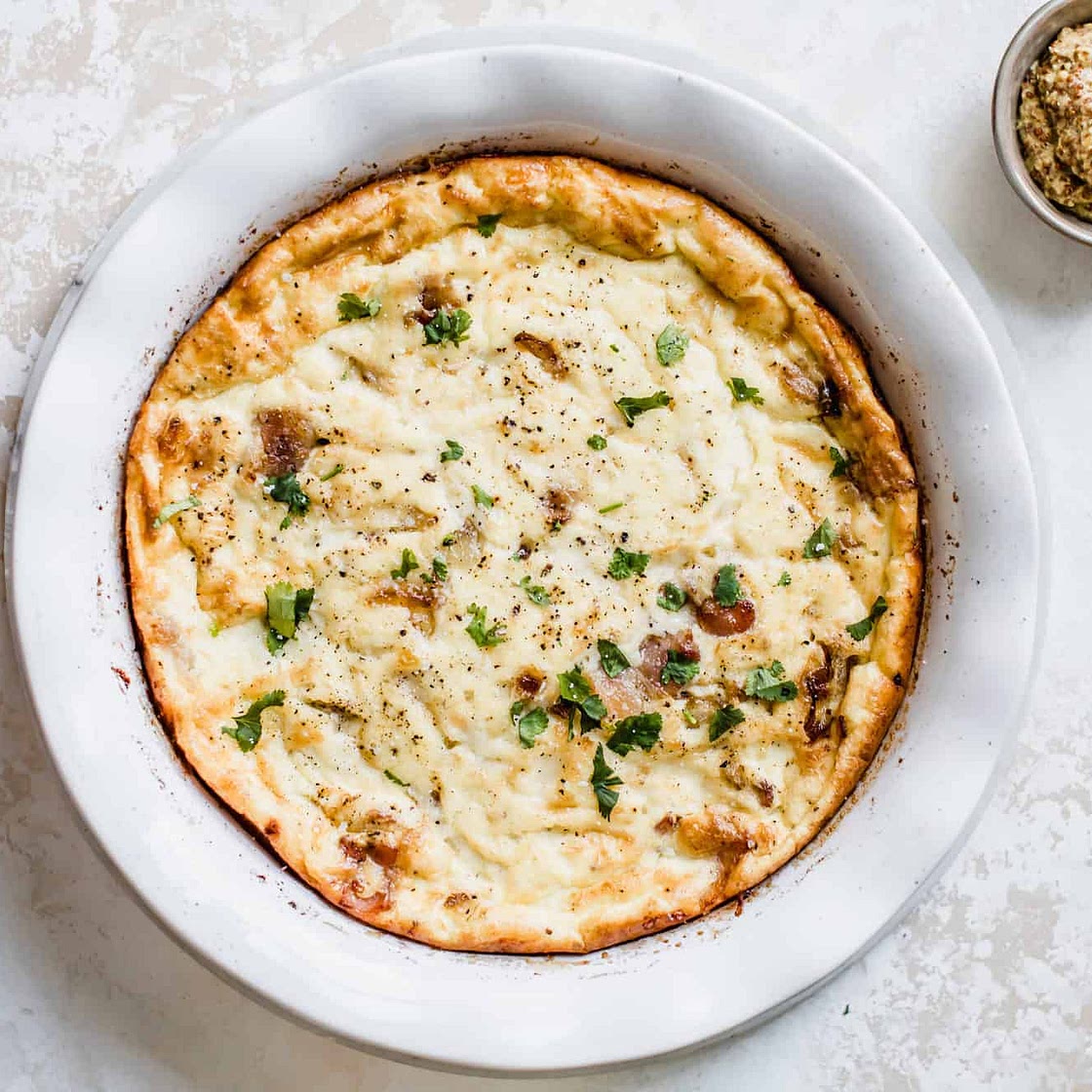 Caramelized Onion, Bacon, and Gruyere Quiche