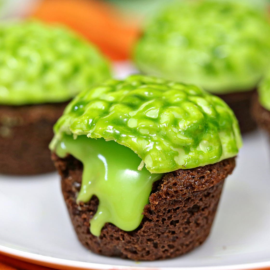 Zombie Brain Brownie Bites