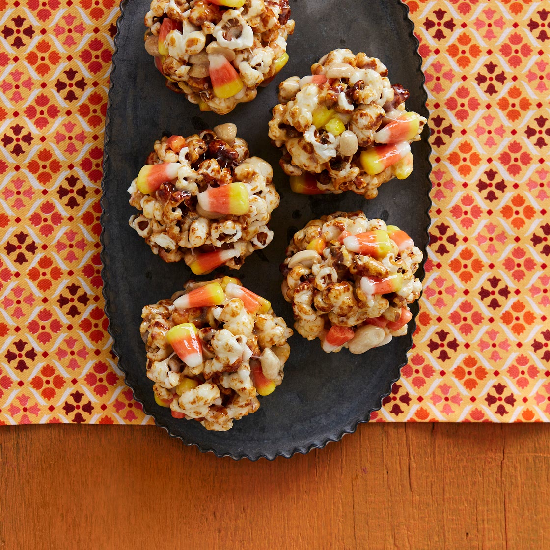 Candy Corn Popcorn Balls