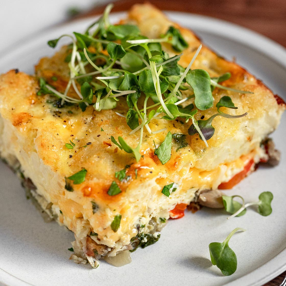 Mixed Vegetable Breakfast Casserole with Tater Tots