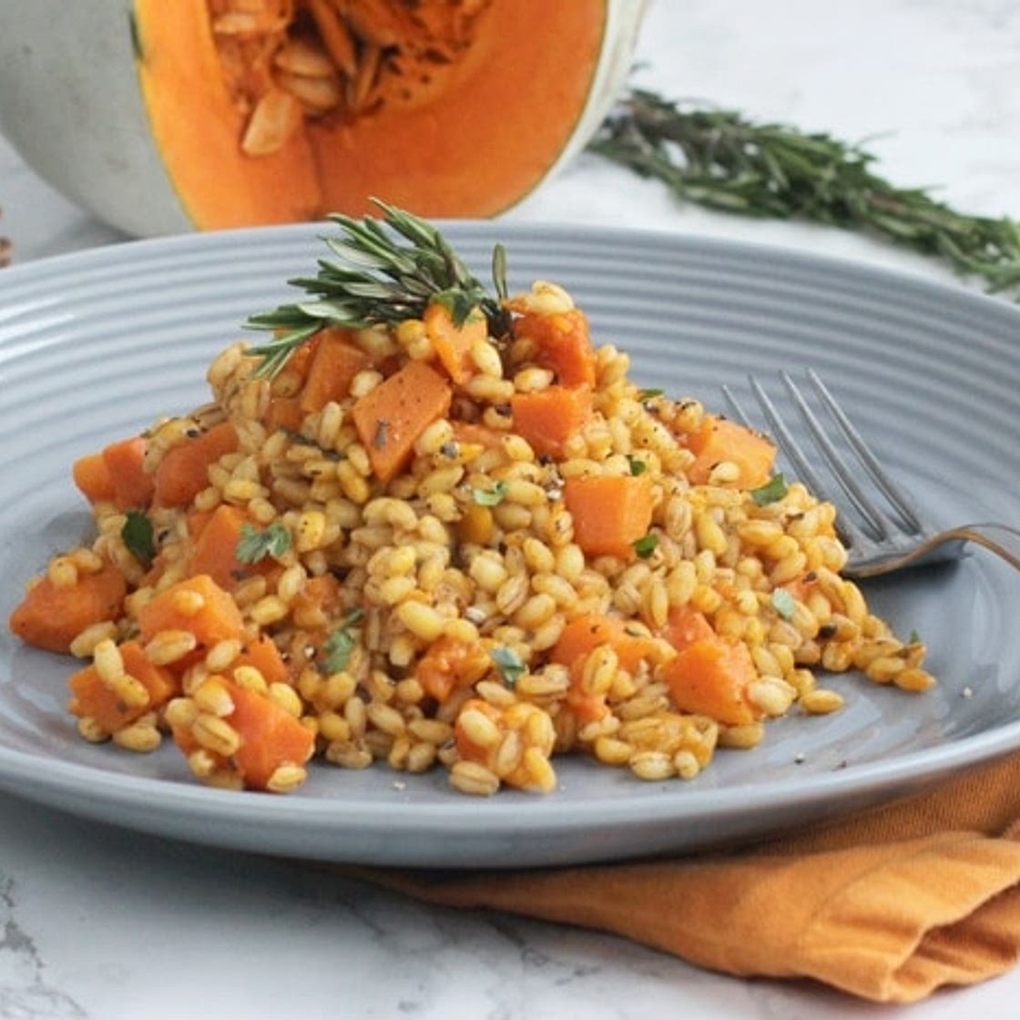 One-pot Pearl Barley Risotto with Pumpkin