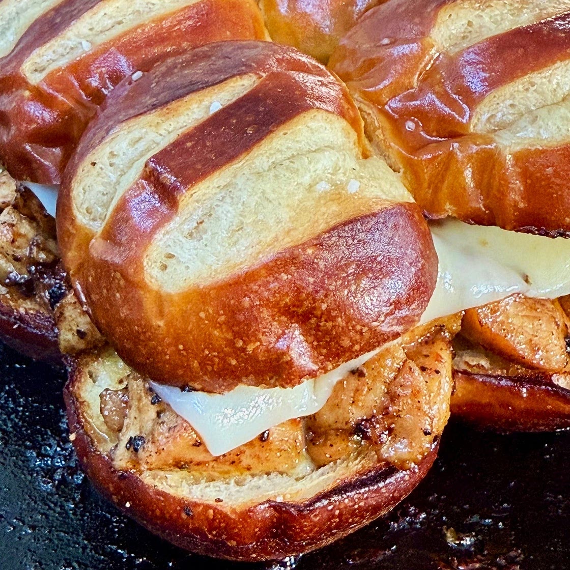 Blackstone Hot Honey Mustard Chicken Sliders