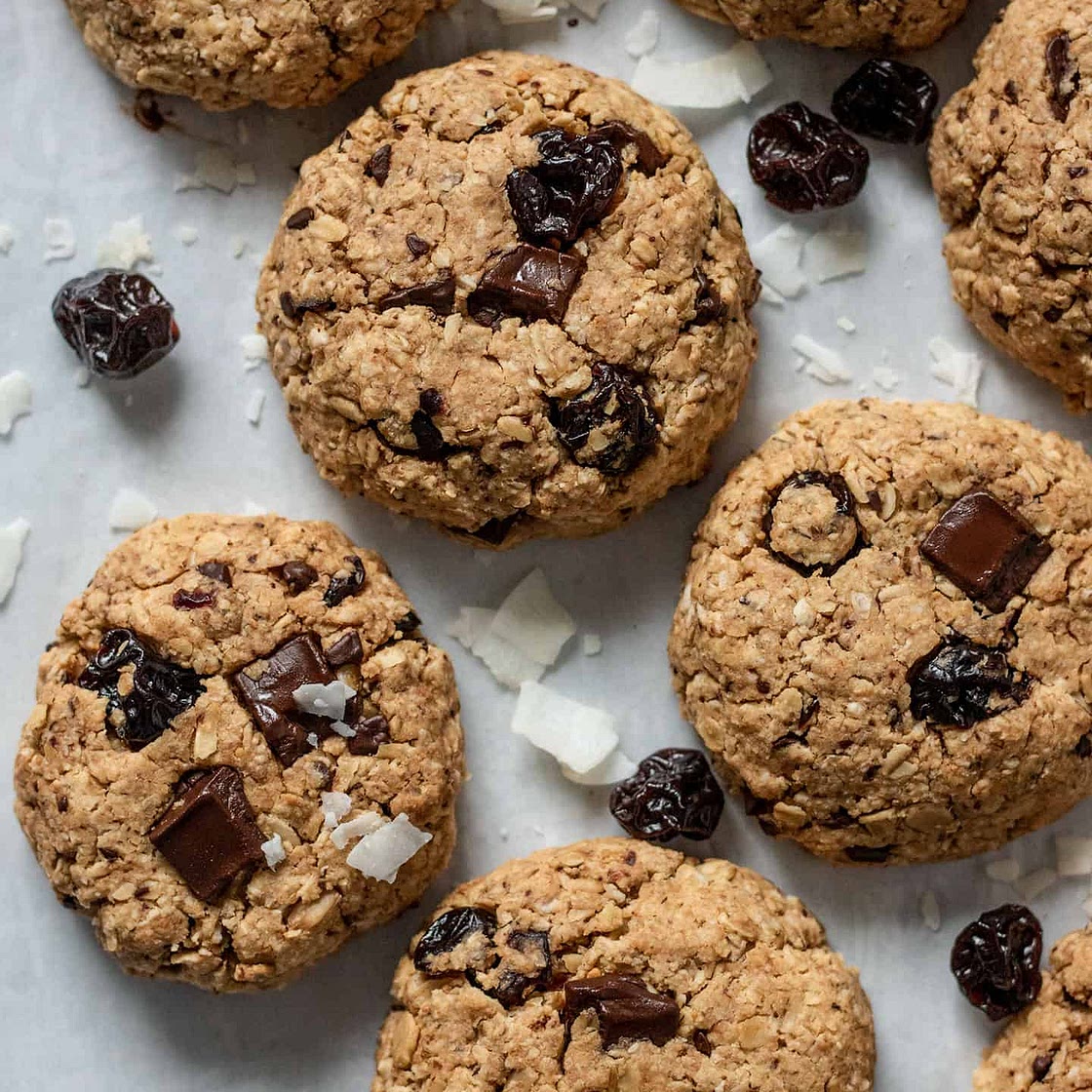 Chocolate Cherry Oatmeal Breakfast Cookies