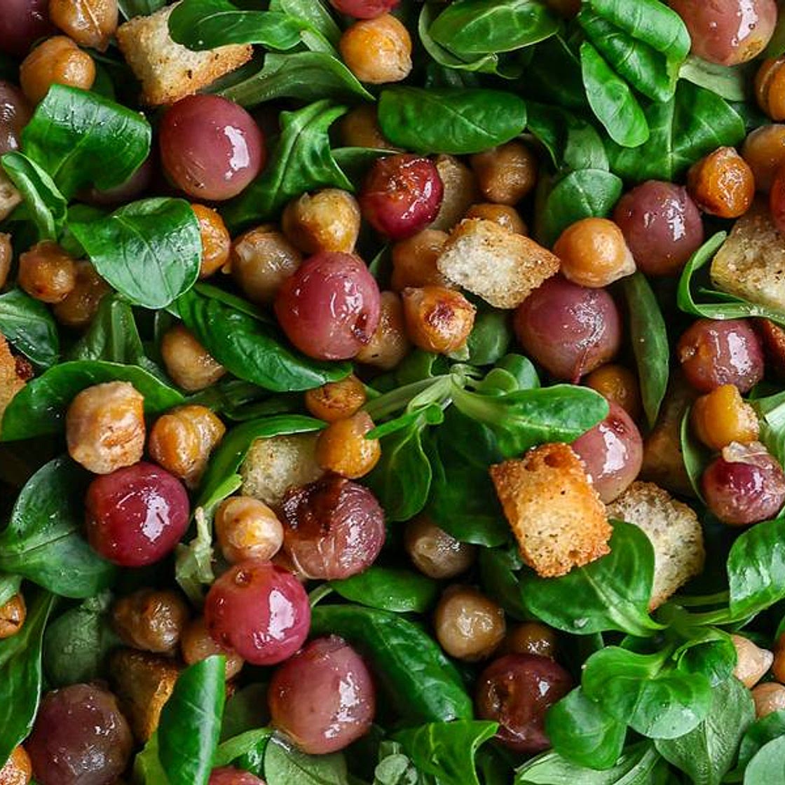 Caramelized Grape & Chickpea Salad
