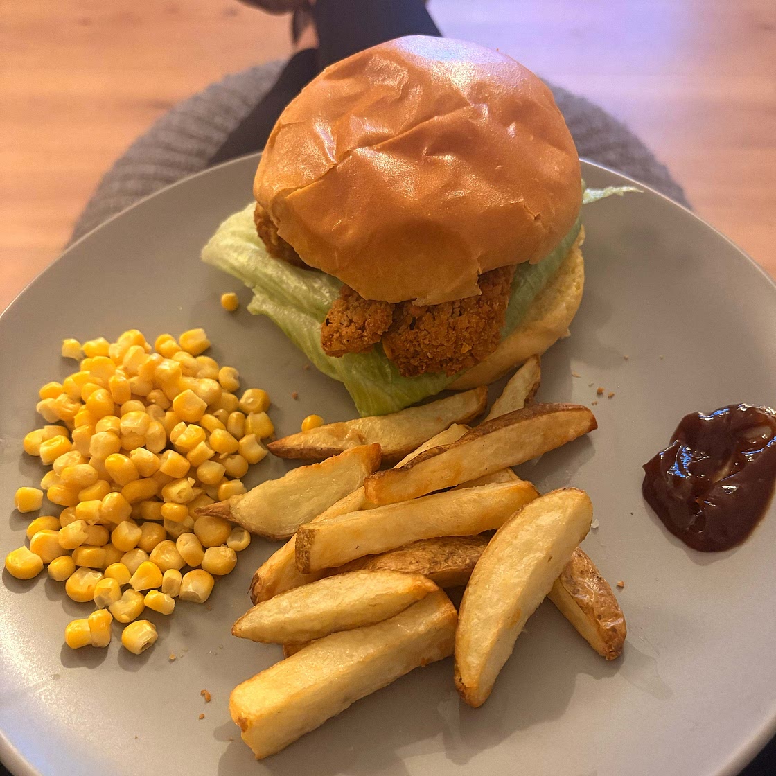Chicken Tender Burgers and Chips