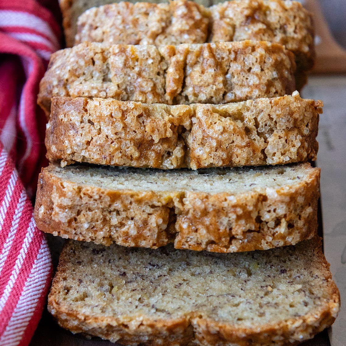 Moist Gluten-Free Banana Bread (Never Gummy, Sunken!)