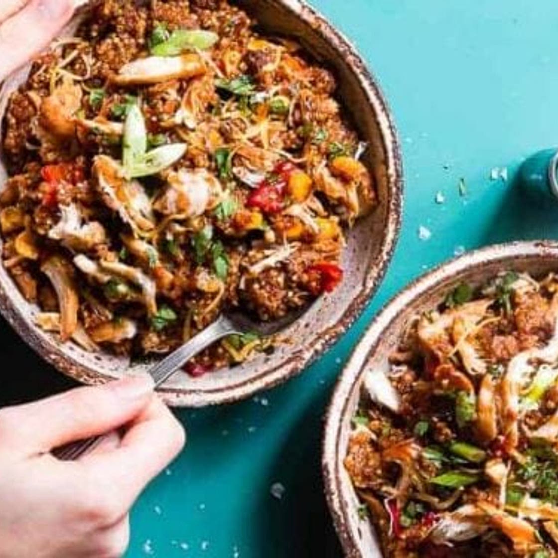 Healthy BBQ Chicken Quinoa Casserole (Slow Cooker)