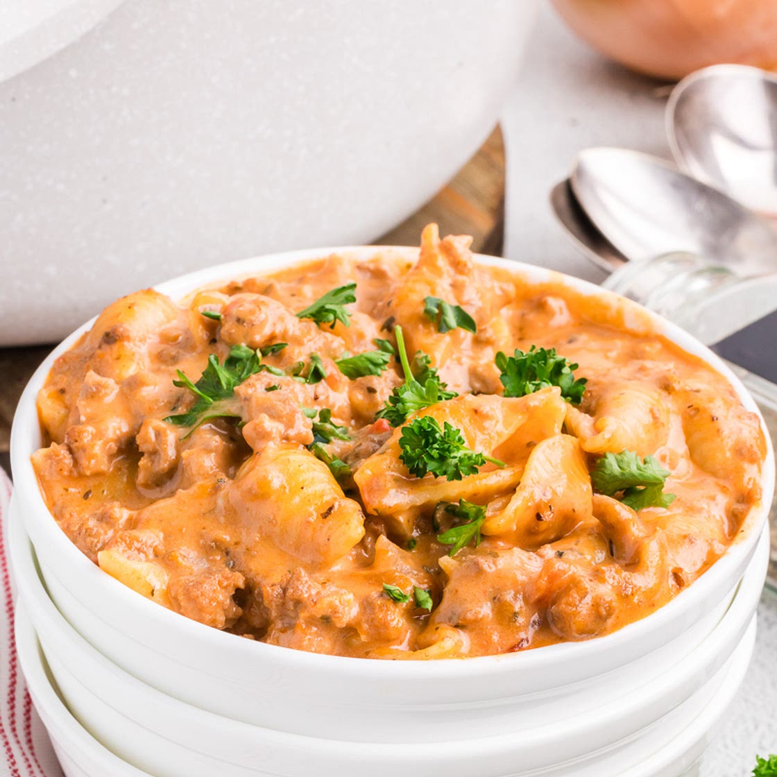 Creamy Beef and Shells