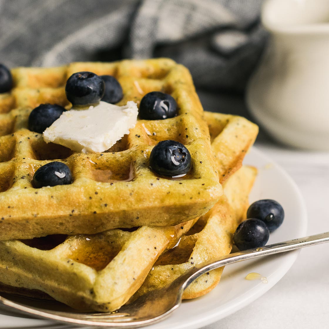 Gluten Free Lemon Poppyseed Waffles