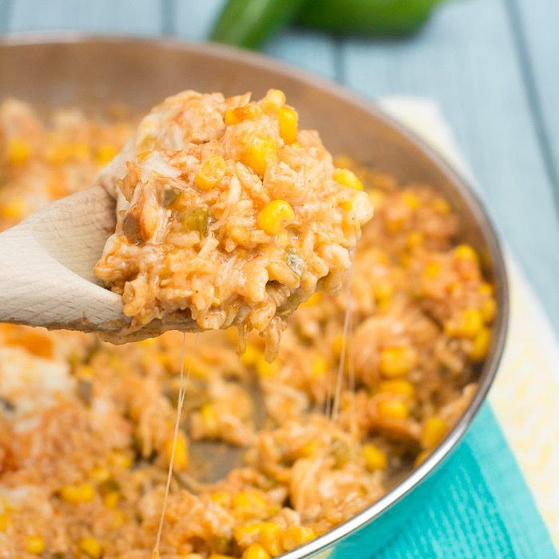 Canned Chicken Enchilada Skillet Casserole