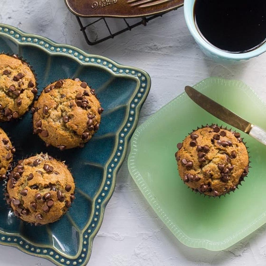 Low FODMAP Banana Chocolate Chip Muffins