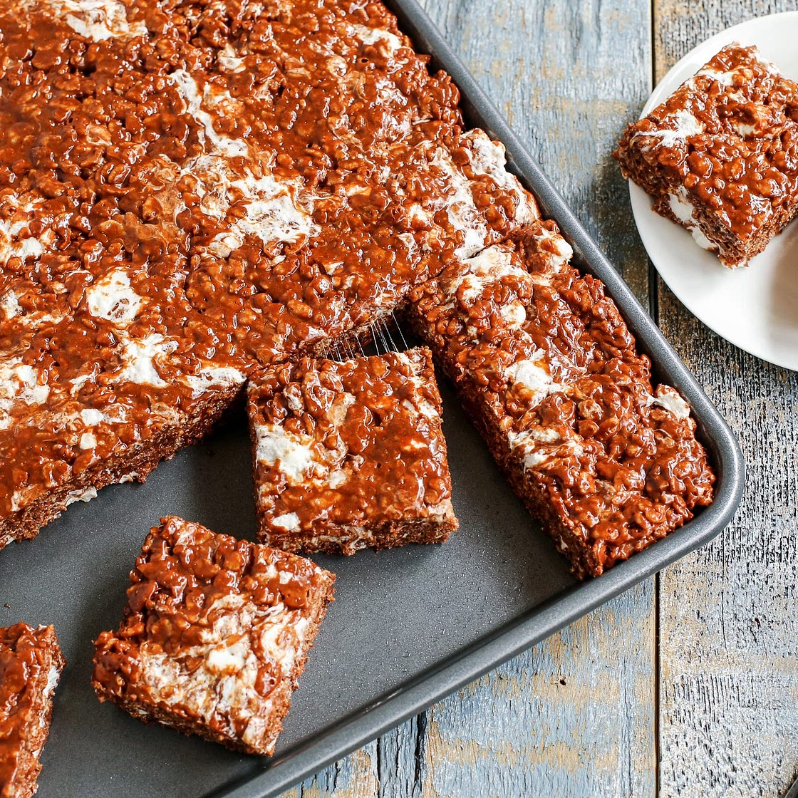 Chocolate Peanut Butter Rice Krispies Bars