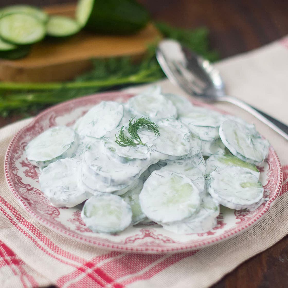 Creamy Cucumber Salad with Dill Recipe