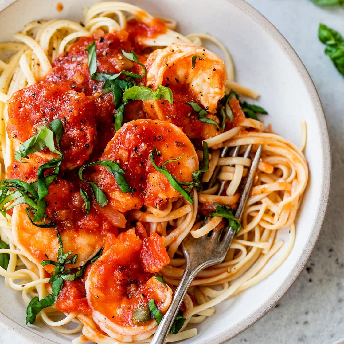 Linguini and Shrimp Fra Diavolo