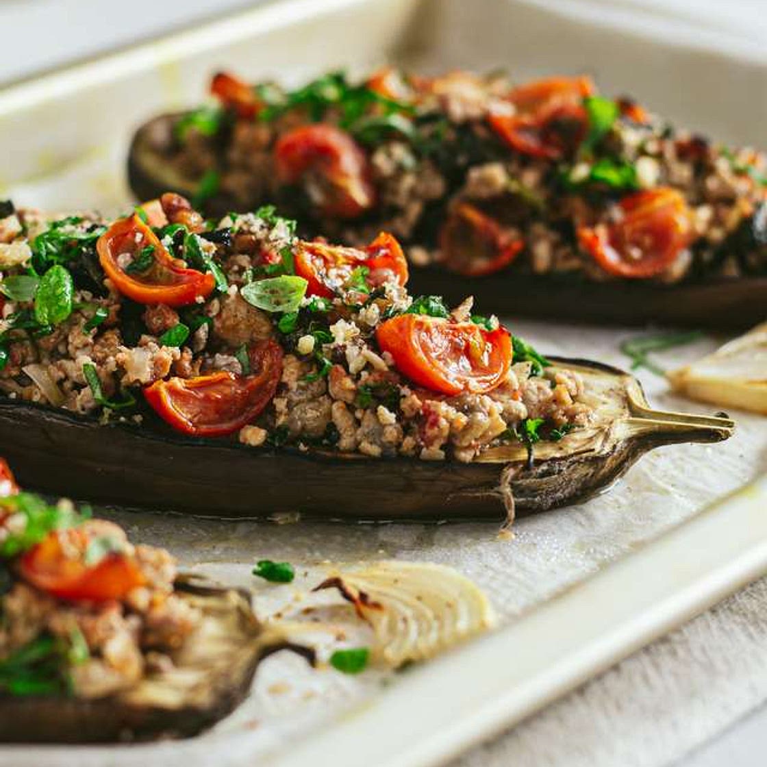 Keto Stuffed Eggplant