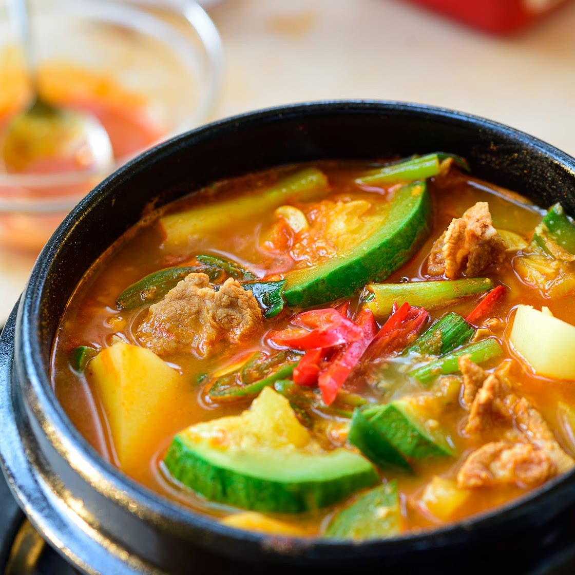 Hobak Gochujang Jjigae (Korean Spicy Zucchini Stew)