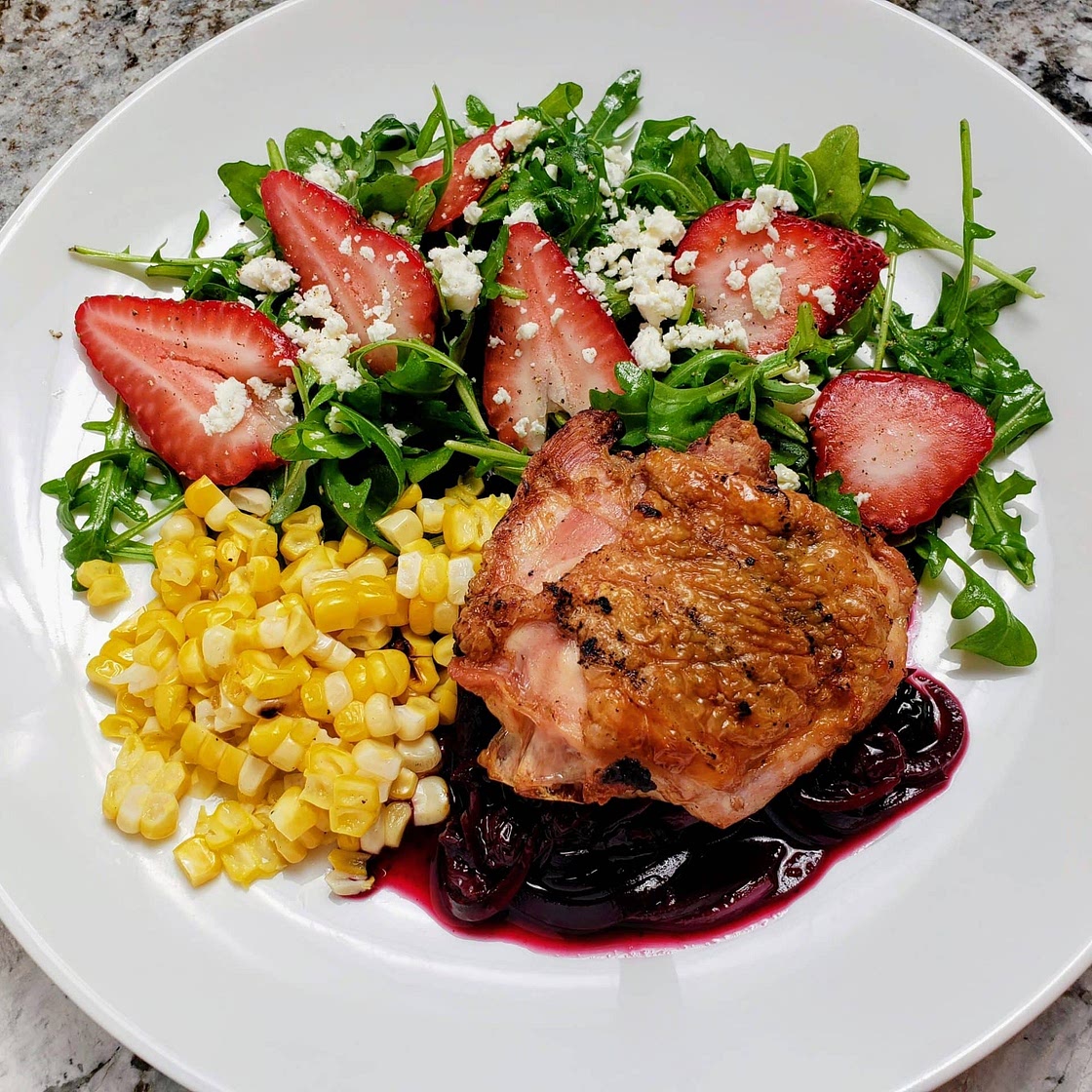 Grilled Chicken with Blueberry Sauce
