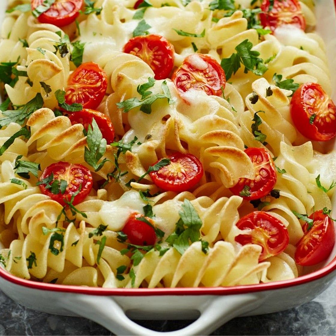 Garlic mushroom pasta bake recipe