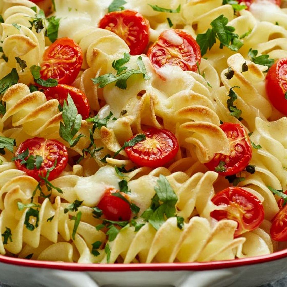 Garlic mushroom pasta bake recipe