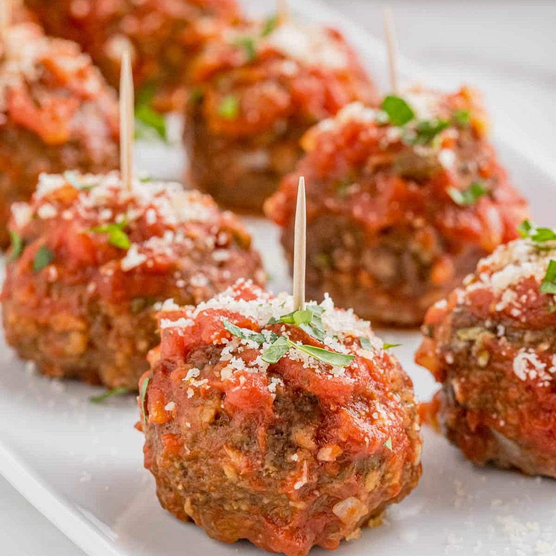 Easy Mozzarella Stuffed Meatballs