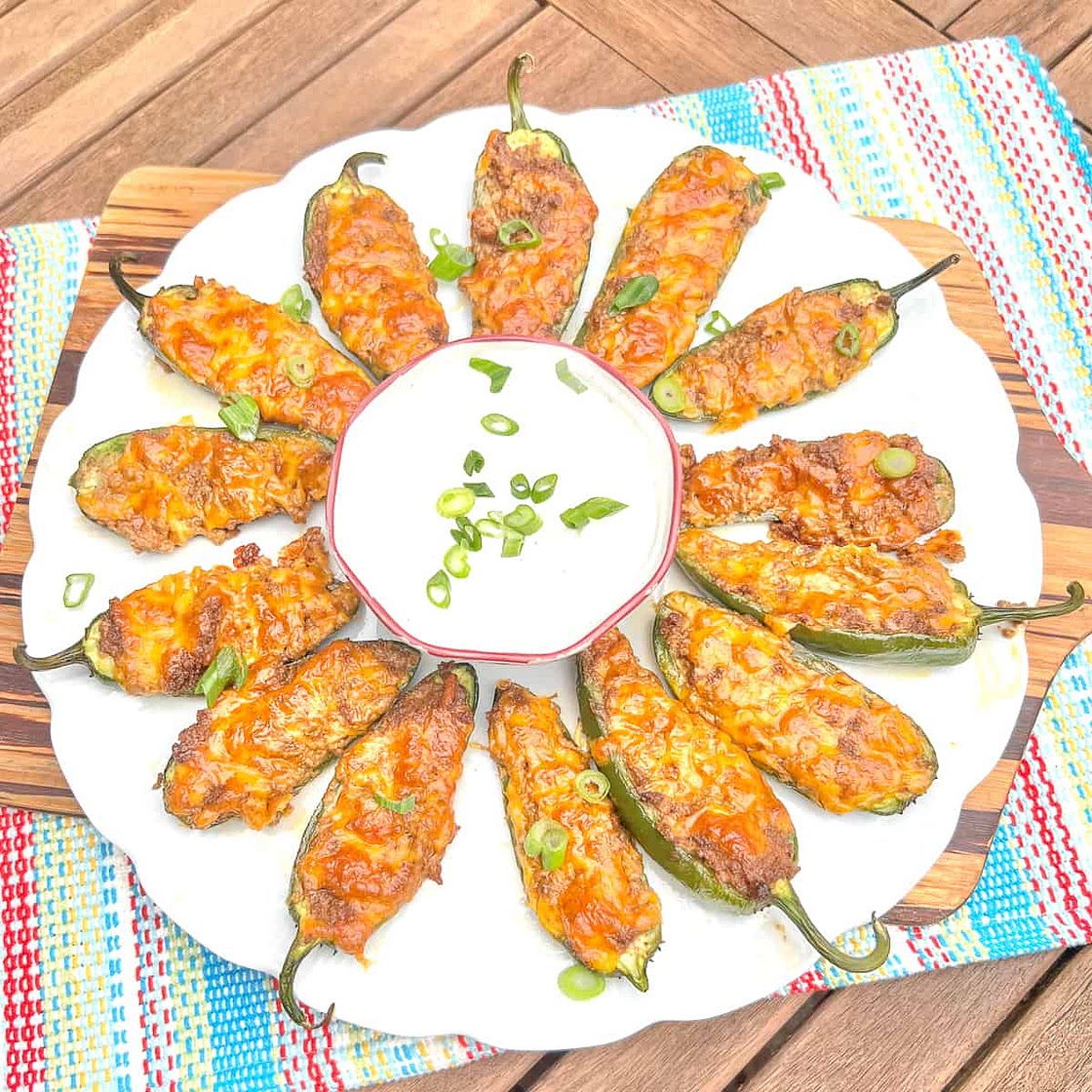 Stuffed Jalapeños with Cheese and Ground Beef