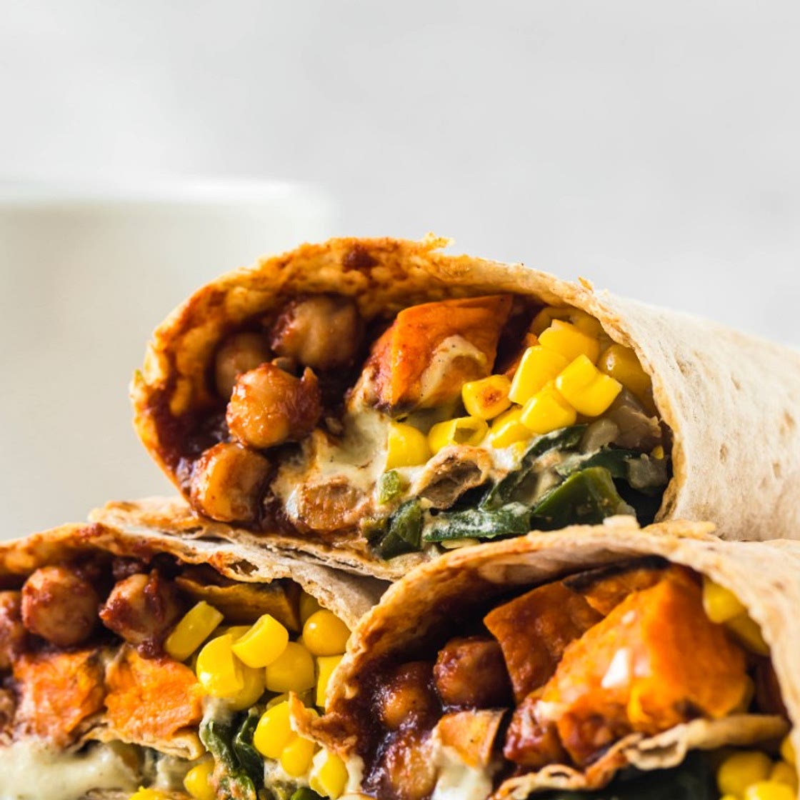 Vegan Sweet Potato Chickpea BBQ Wraps