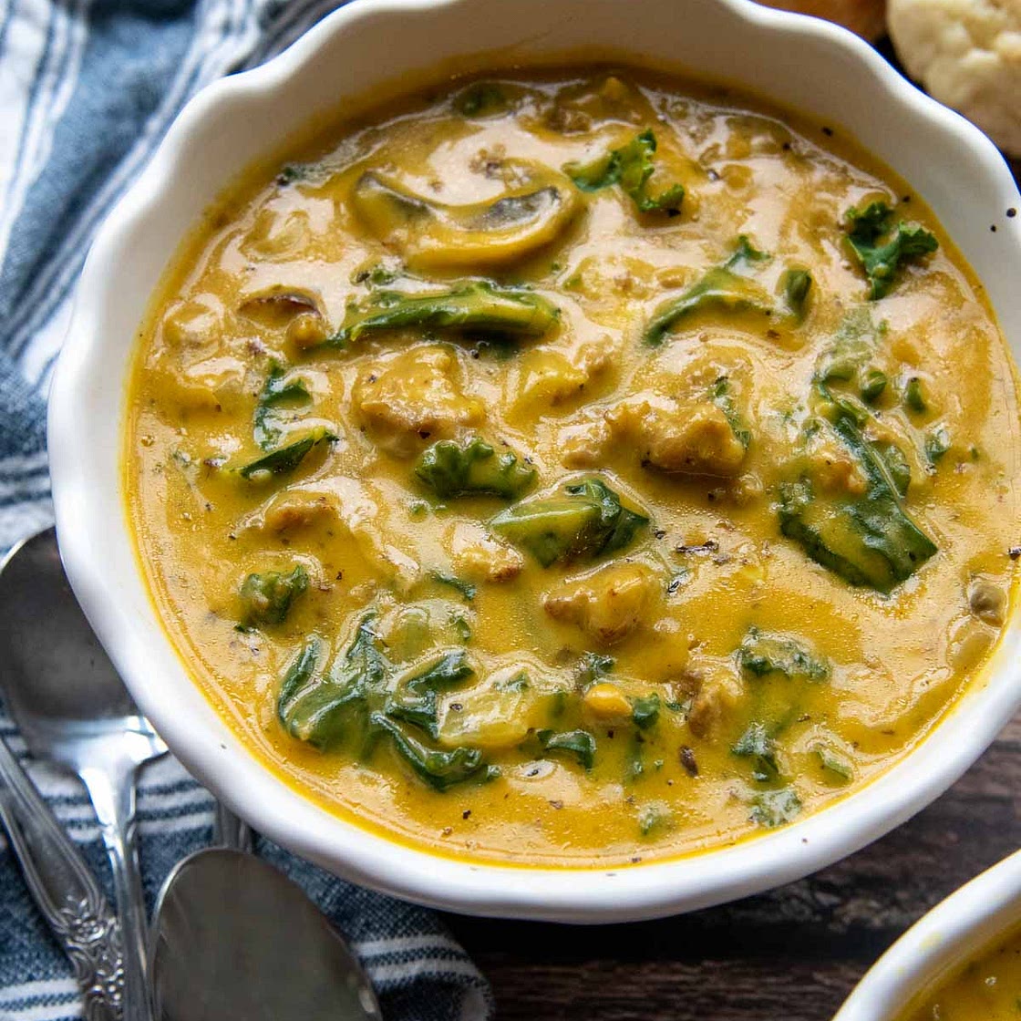 Quick & Easy Pumpkin Sausage Soup (So Creamy!)