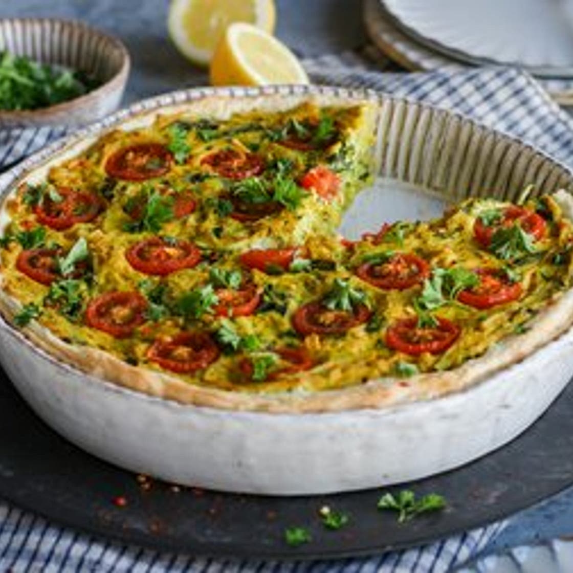 Leek and Spinach Tofu Quiche
