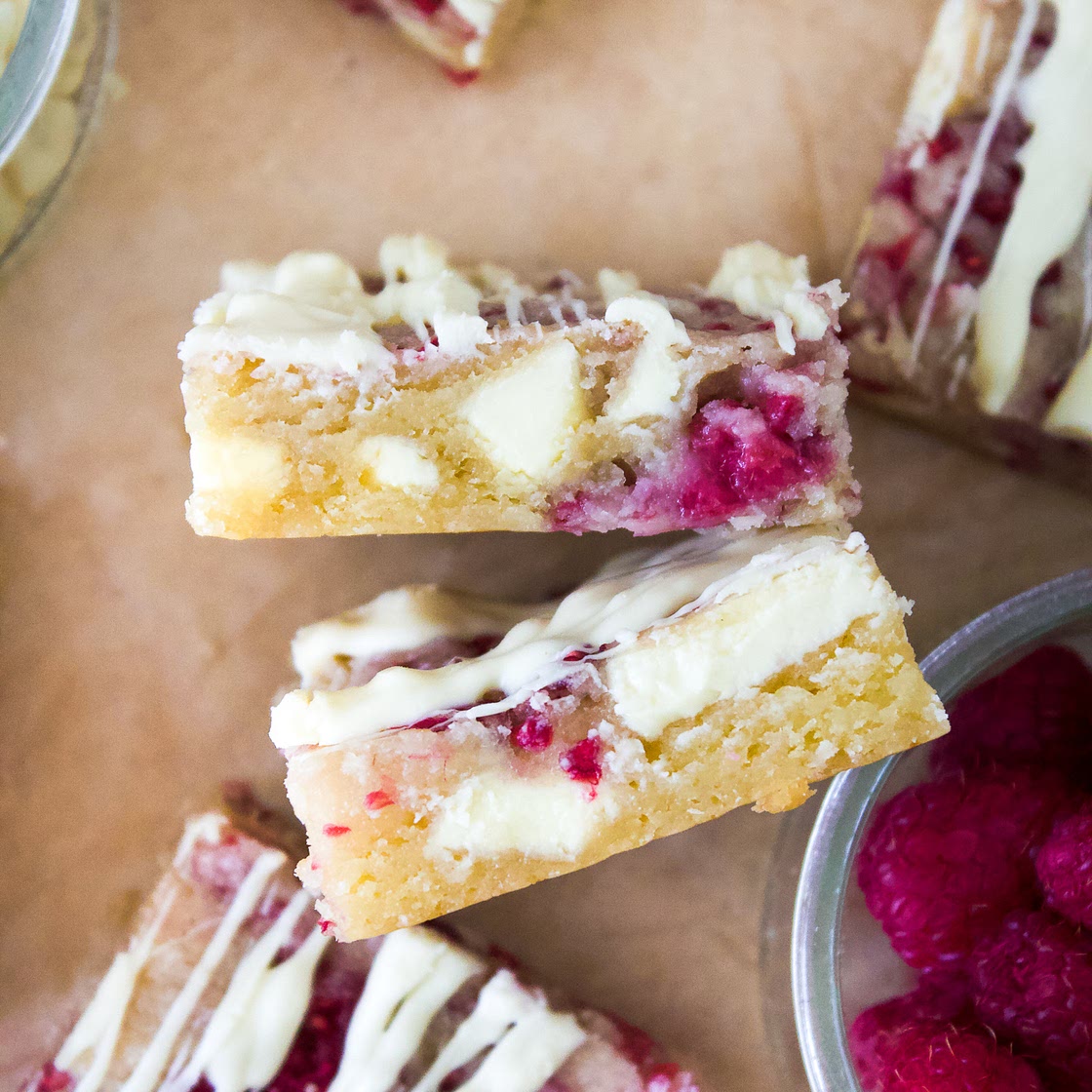 White Chocolate Raspberry Blondies