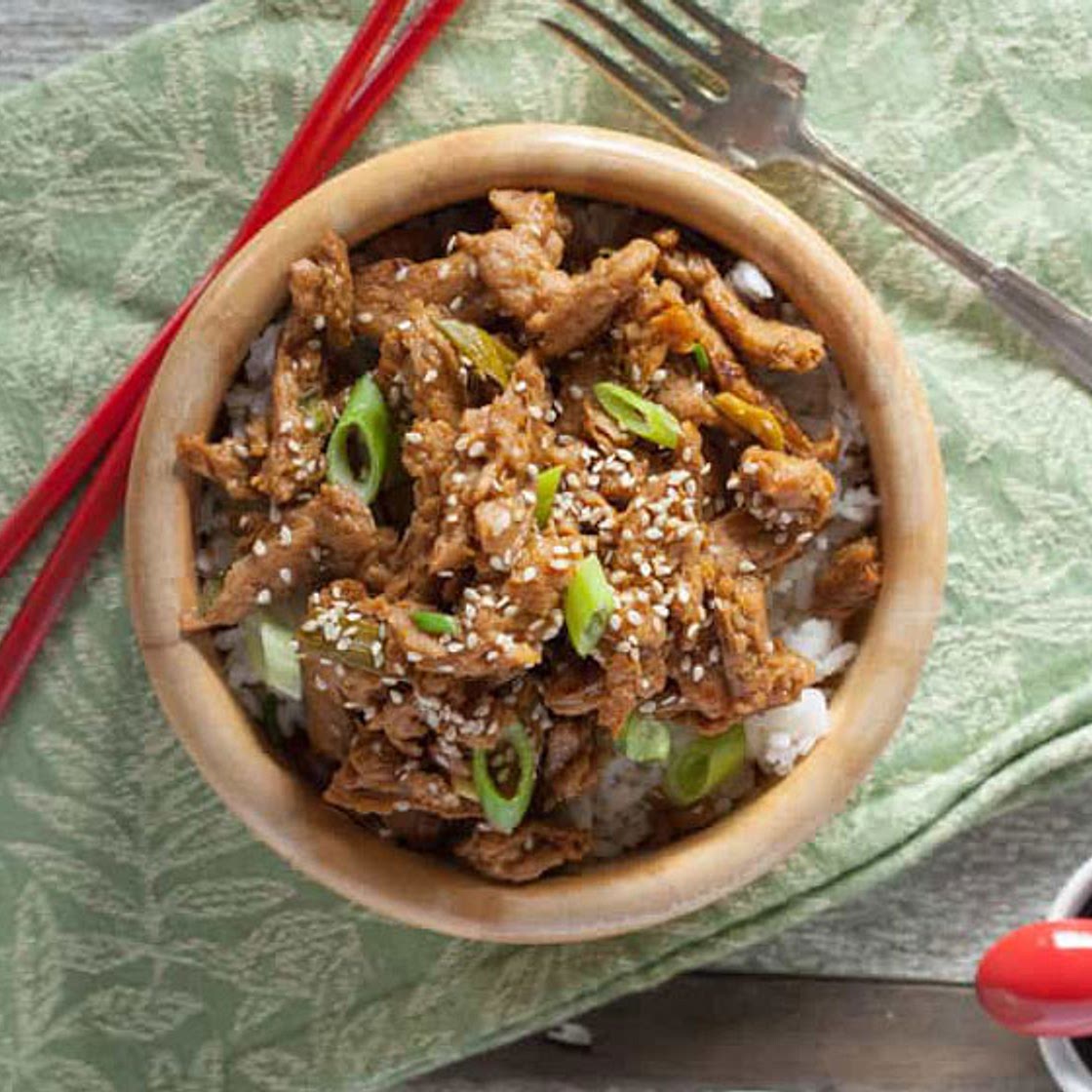 Orange Chicken with Soy Curls | Vegan recipe