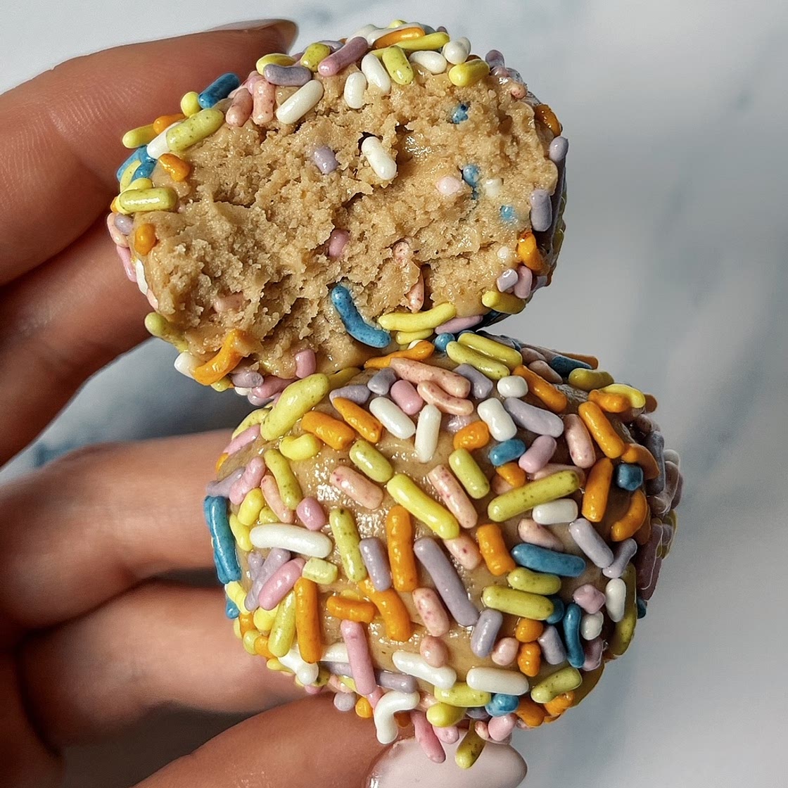 No-Bake Birthday Cake Protein Balls